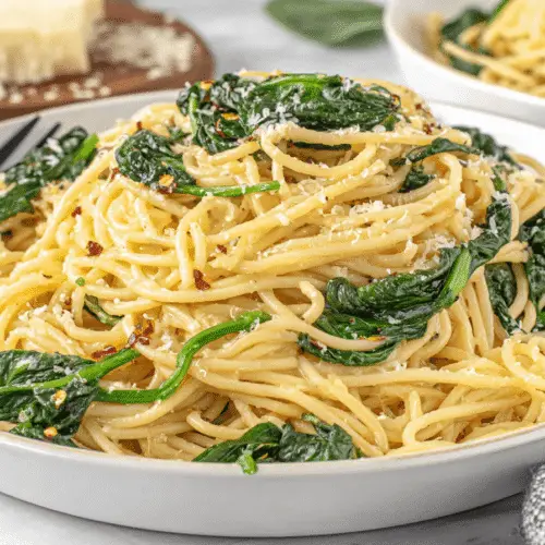 Lemon Garlic Spinach Spaghetti Recipe