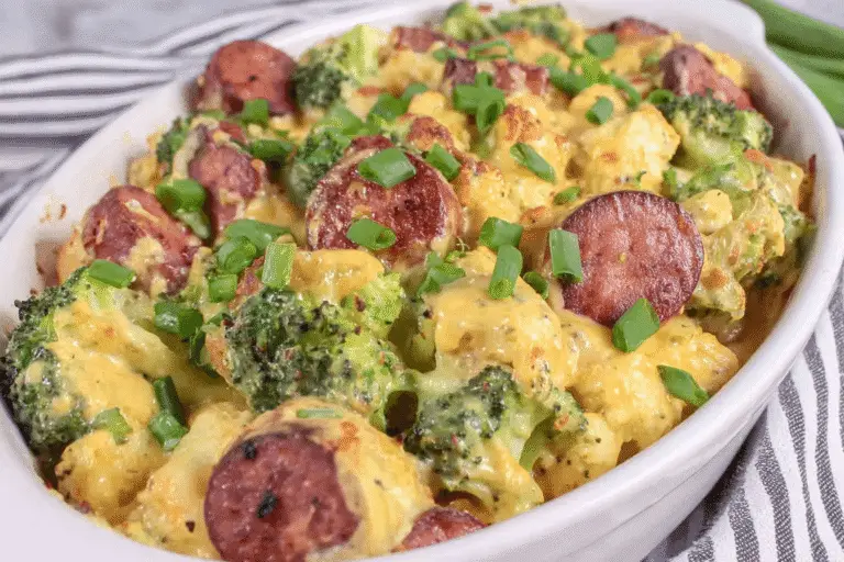 Broccoli And Cauliflower Au Gratin with Sausage Recipe