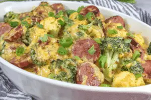 Broccoli And Cauliflower Au Gratin with Sausage