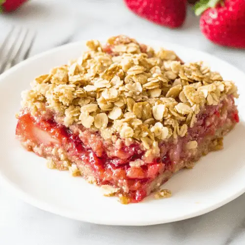 Healthy Strawberry & Rhubarb Crumble Recipe