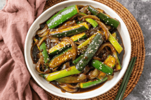 Japanese Zucchini & Onion Stir-Fry