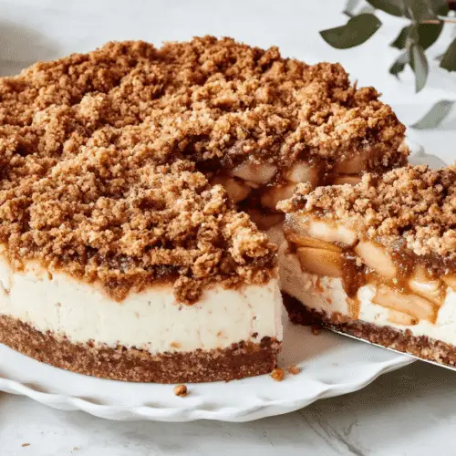 Apple Crumble Cheesecake With Cookie Crust Recipe