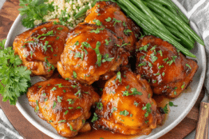 Apricot Glazed Chicken Thighs