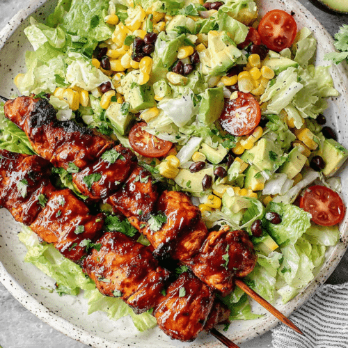 BBQ Chicken Skewer Salad Recipe