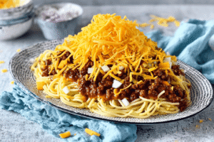 Beef Chili Spaghetti