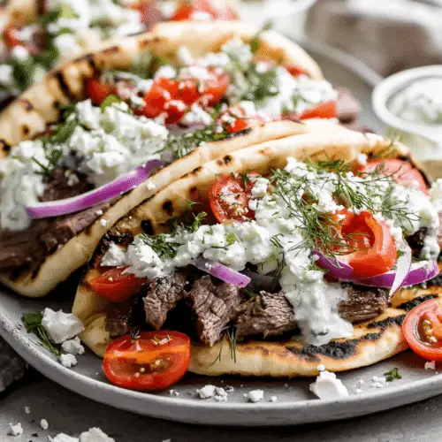 Beef Tzatziki Pita Wraps Recipe