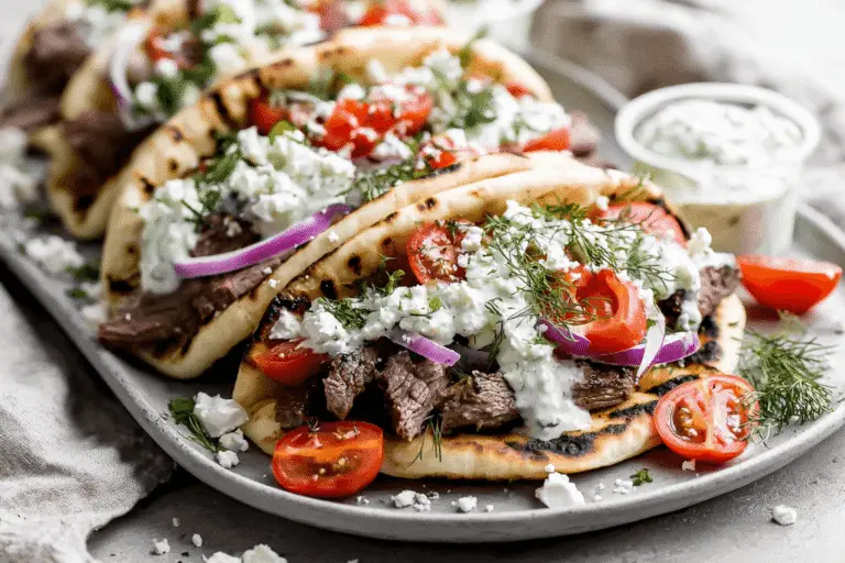 Beef Tzatziki Pita Wraps Recipe