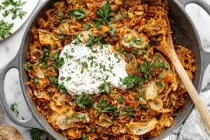 Cabbage and Beef Skillet Delight