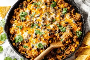 Cheesy Turkey Quinoa Skillet