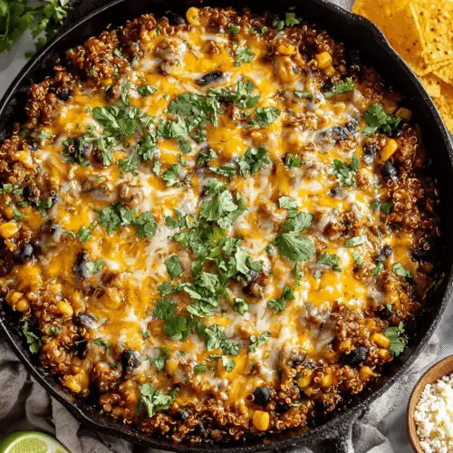 Cheesy Turkey Quinoa Skillet Recipe