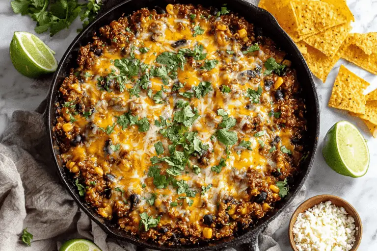 Cheesy Turkey Quinoa Skillet Recipe