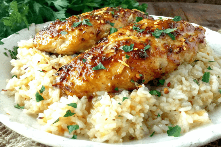 Chicken Scampi With Garlic Parmesan Rice Recipe