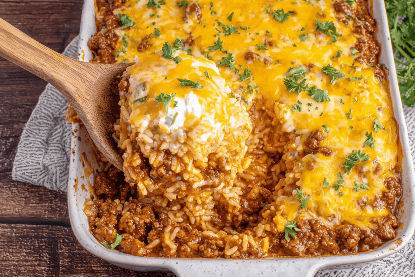Chili Sour Cream Rice Bake Recipe