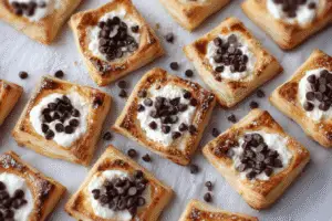 Chocolate Ricotta Puff Pastry Squares