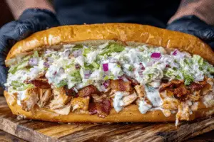 Chopped Chicken Bacon Ranch Sandwich