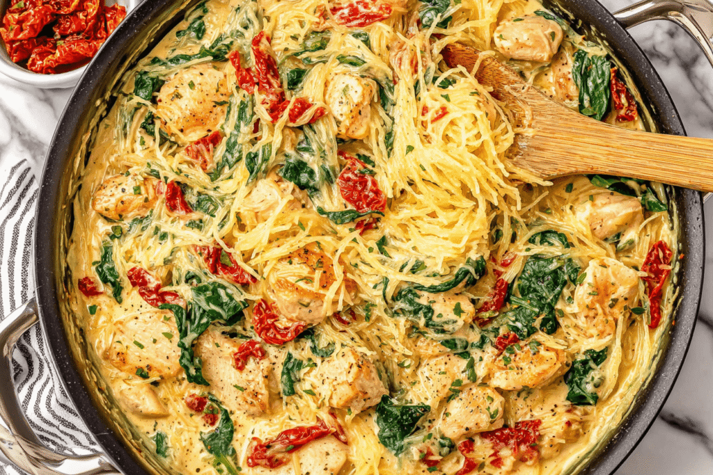 Creamy Chicken and Spaghetti Squash Delight Recipe