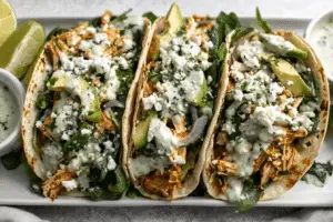 Creamy Chimichurri Chicken Tacos