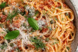 Creamy Sun-Dried Tomato Pasta With Capers And Dill