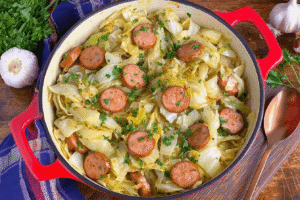 Fried Cabbage With Kielbasa