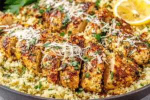 Garlic Butter Chicken And Cauliflower Rice
