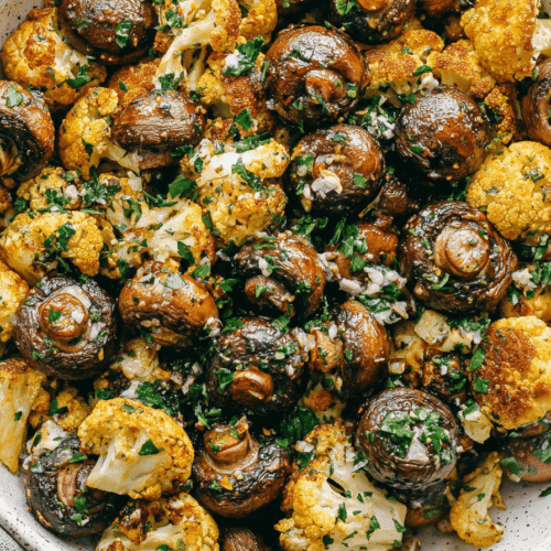 Garlic Mushrooms Cauliflower Skillet Recipe