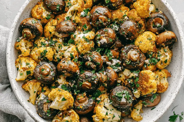 Garlic Mushrooms Cauliflower Skillet Recipe