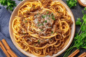 Greek Spaghetti with Meat Sauce