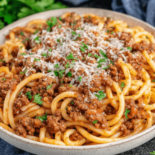 Greek Spaghetti with Meat Sauce Recipe