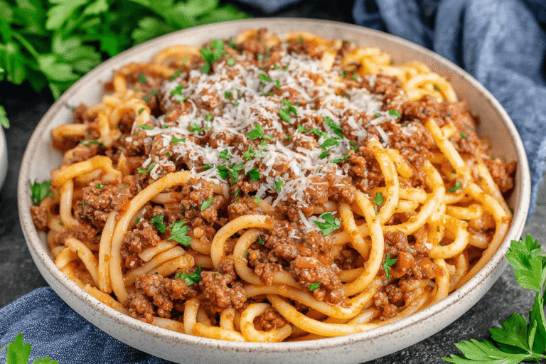 Greek Spaghetti with Meat Sauce Recipe