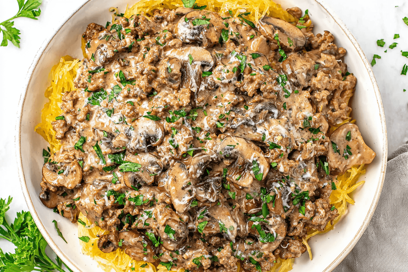 Low Carb Keto Ground Beef Stroganoff Recipe
