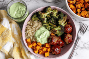 Meatballs Sweet Potato Bowl