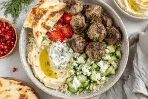 Mediterranean Meatball Gyro Bowls