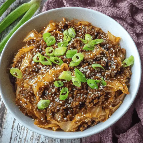 Mongolian Ground Beef With Cabbage Recipe