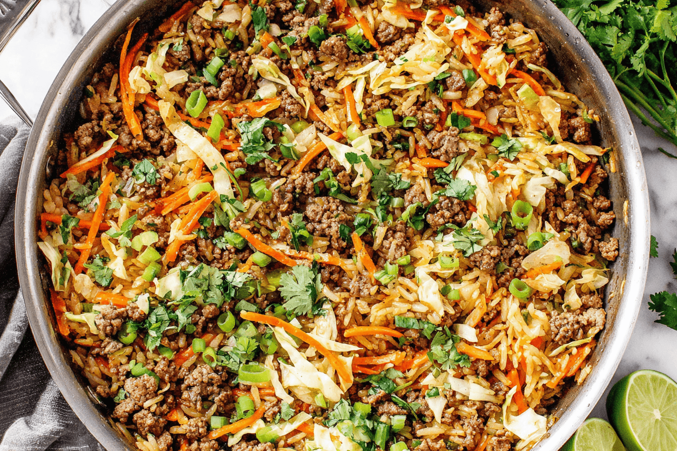 One Skillet Deconstructed Egg Roll Recipe