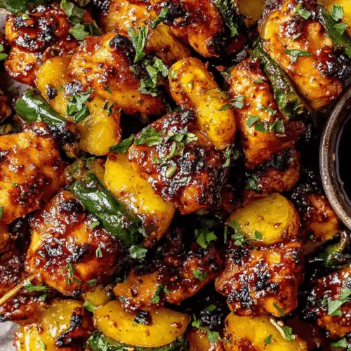 Jalapeño Peach Chicken Skewers Recipe