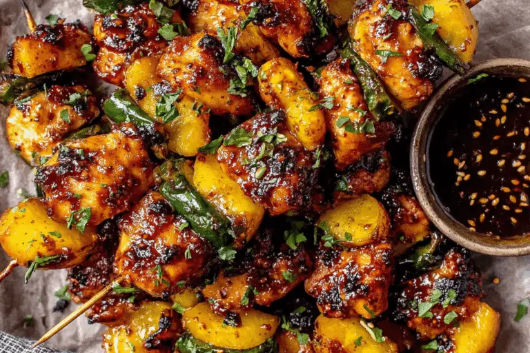 Jalapeño Peach Chicken Skewers Recipe