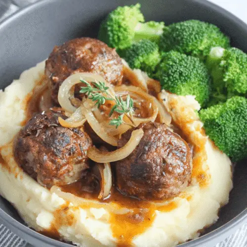 Salisbury Meatballs And Mashed Potatoes Recipe