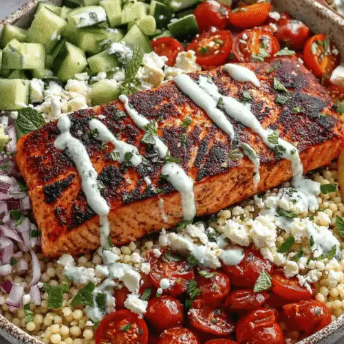 Salmon Couscous Salad Bowl Recipe