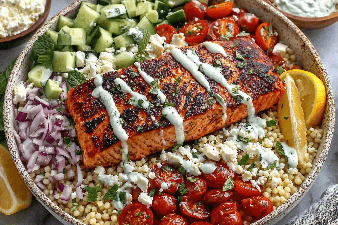 Salmon Couscous Salad Bowl Recipe