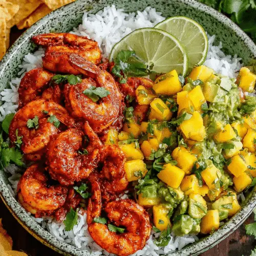 Shrimp Bowls with Mango-Avocado Salsa Recipe
