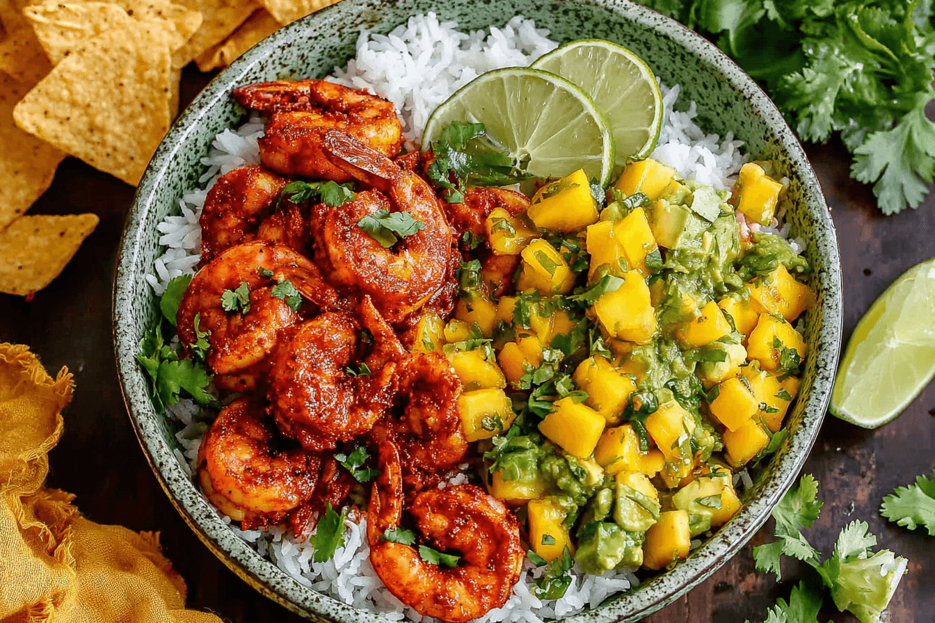 Shrimp Bowls with Mango-Avocado Salsa Recipe