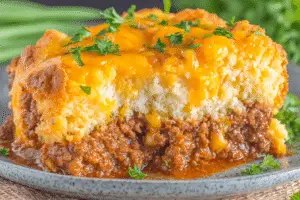 Sloppy Joe Cheddar Bay Casserole