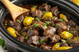 Slow Cooker Mississippi Steak Bites