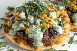 Smash Burger Tacos with Street Corn