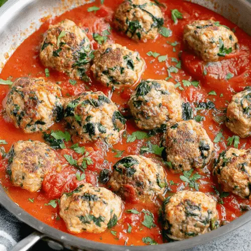 Spinach Feta Turkey Meatballs Recipe