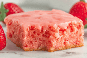 Strawberry Brownies with Glaze