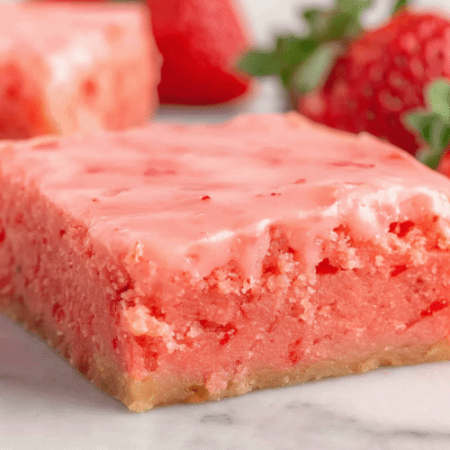 Strawberry Brownies with Glaze Recipe