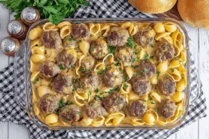Swedish Meatball Pasta Bake