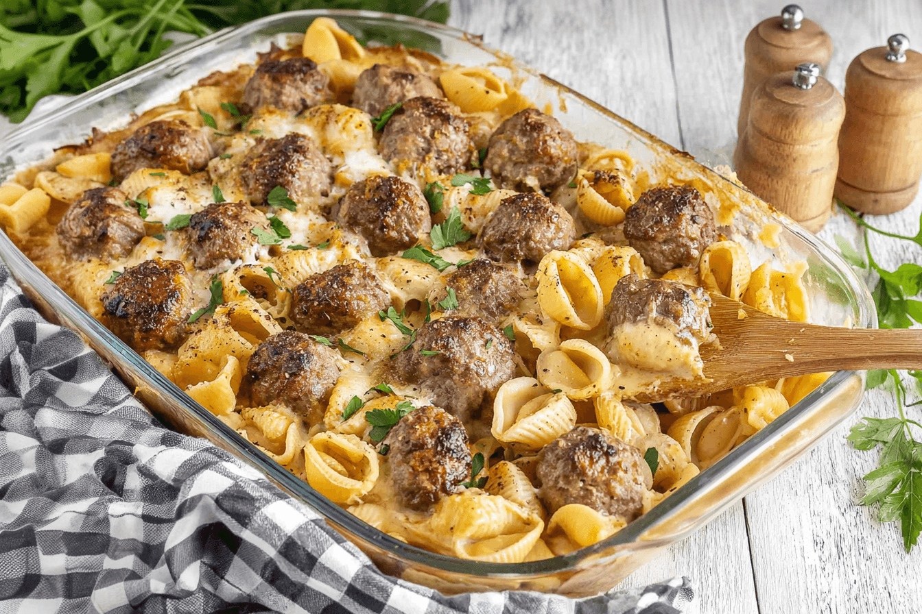 Swedish Meatball Pasta Bake Recipe