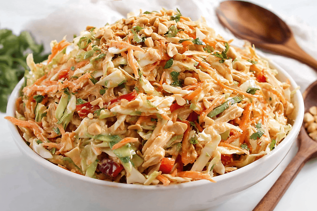 Thai Peanut Chicken Crunch Slaw Salad Recipe